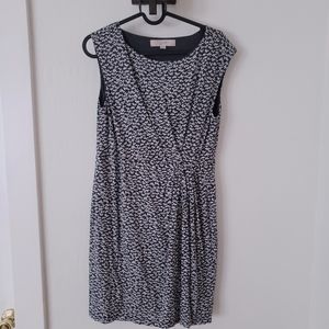 LOFT Floral Print Faux Wrap Dress